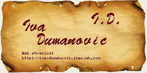 Iva Dumanović vizit kartica